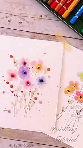 Flower art practise painting using color #flowerlovers #flowerpainting #colorpencil #reels2023 #acrylicpainting | Painting Tutorial
