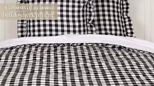 VHC Brands Annie Buffalo Check Cotton Farmhouse Kitchen Curtains Rod Pocket Swag Pair, 36x36x16, Black