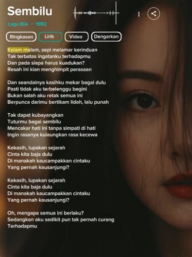 Sembilu Lyrics Cover: CapCut Template Overview