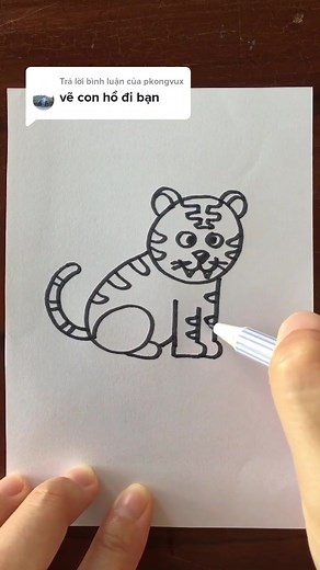 Hướng dẫn vẽ con hổ đơn giản | Vẽ con hổ cute