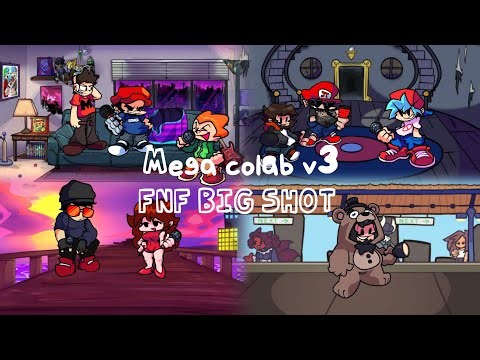 FNF – Mega Colab V3 Visualizer | Big Shot Mod (BF vs Pai Troll ft. Core, Young Lixo + FLM)