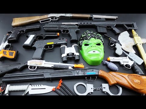 TOY GUN COLLECTION! Hulk Mask, Winchester Shotgun, M92, M1911, Desert Eagle, Bullpup Rifle & Axe