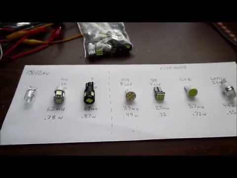 12 volt "1 watt" LED wedge light bulb reviews (six bulbs tested)