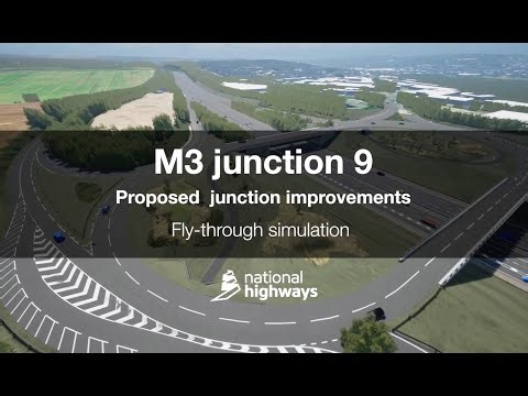 M3 Junction 9 Improvement – Official National Highways Fly‑Through | Full Future Layout Explained