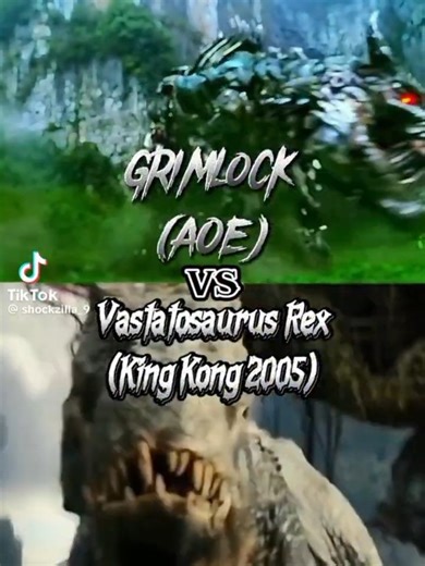 Grimlock (AOE) Vs Vastatosaurus Rex (King Kong) #edit #1vs1