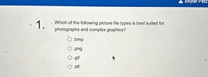 Which of the following picture file types is best suited for ph... | Filo