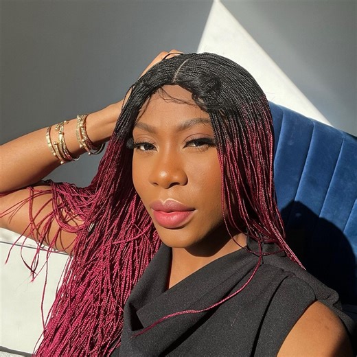 READY TO SHIP Micro Box Braids Wig, Braided Wigs for Black Women, Lace Closure Braid Wig, Ombre Box Braided Wig, Handmade - Etsy Canada