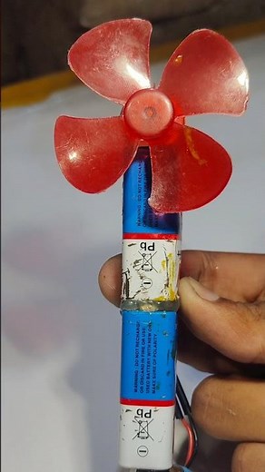 How to Make 9V Battery DC Motor Mini Fan | Easy School Project #shorts