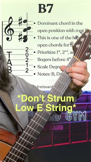 Chord of the Day Week 4 B7 Open Chord