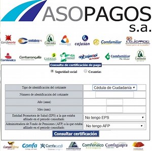 CONSULTA DE CERTIFICADO DE ASOPAGOS Y REGISTRO