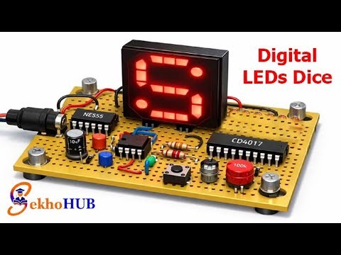 Digital 7LEDs Dice using CD4017 and NE555