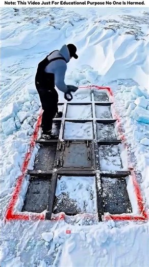 Build a secret house under the ice — Ice Shelter #shorts