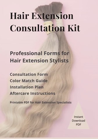 Hair Extension Consultation Forms | Client Record & Color Match Guide | Hair Extension Stylist Printable PDF | Salon Client Intake Form - Etsy