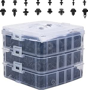 620 Pcs Car Retainer Clips Plastic Fasteners Kit Fender Rivet Clips 16 Most Popular Sizes Auto Push Pin Rivets Set for Toyota GM Ford Honda Acura Chrysler