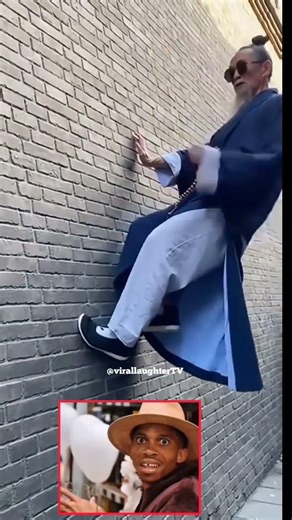 Chinese Elderly Man Shocks Everyone by Climbing a Building Wall Without Using His Hands 😂 #shorts