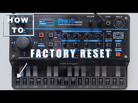 Factory Reset Behringer Pro Vs Mini User Video Manual How to