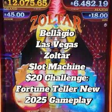 Bellagio Las Vegas Zoltar Speaks Slot Machine $20 Challenge: Bonus Free Spins Big Win Jackpot 2025?