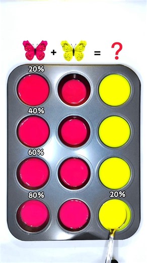 Mixing Neon Red And Neon Yellow In 4 Different Ratios 🎨 | Color Palette Experiment #art #colormix