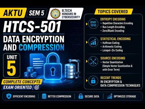 🔐 HTCS-501 | Unit 5 | Data Encryption & Compression | AKTU Sem 5