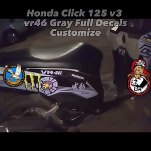 Honda Click 125 v3 Custom VR46 Gray Sun and Moon #Honda #Clickv3 #Vr46 #Gray @followers | Decal Network 811 - Sticker Shop