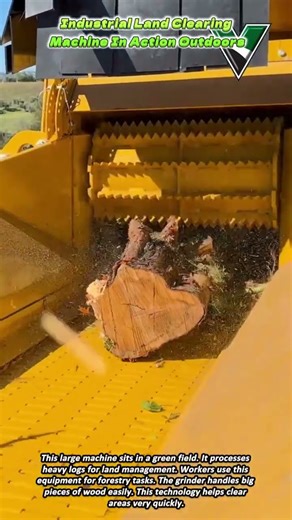 Industrial Land Clearing Machine In Action Outdoors