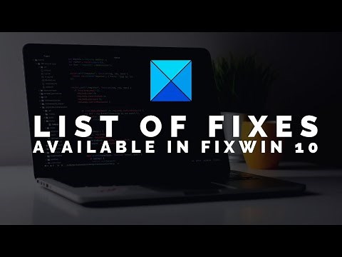 List of fixes available in FixWin 10