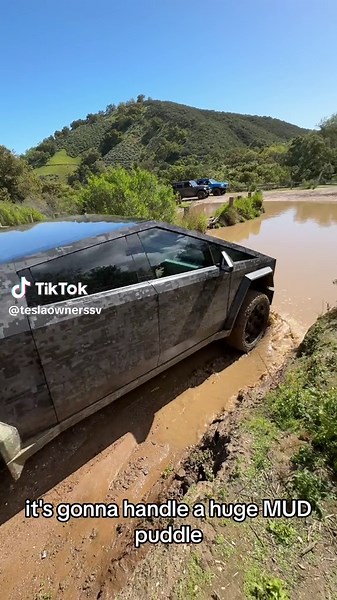 Conquering Mud Puddles: Cybertruck Off-Roading Adventure