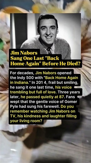 Did You Know Jim Nabors Sang One Last "Back Home Again" Before He Died?. #celebrity #story #news