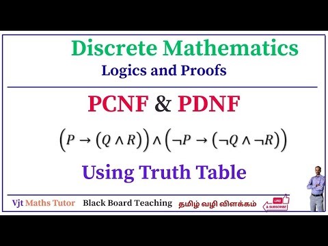 PDNF | PCNF | Using Truth Table | Discrete Maths | Logics and Proof | Unit I | Tamil | Example Sum 2