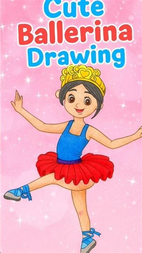 Cute Ballerina Drawing | Easy Cartoon Girl Drawing for Beginners #CartoonDrawing #art #CreativeArt