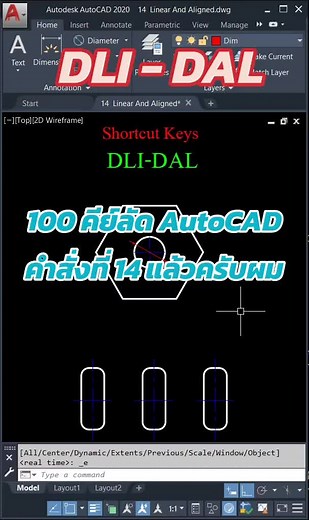 100 เทคนิค คีย์ลัด AutoCAD: คำสั่ง DLI-DAL