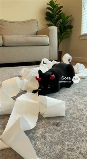 DEMON cat Attacks everything! #viralreels #cat #funny #cutecat