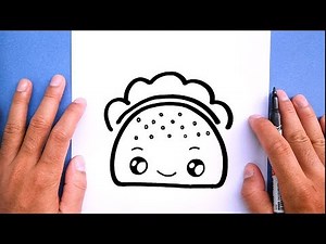 How to draw a Supper Cute Taco, Draw cute things