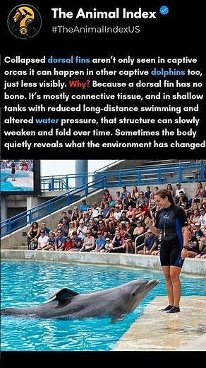 Why Captive Dolphin Fins Collapse #MarineLife #usa #OrcaFacts #DolphinFacts #Shorts