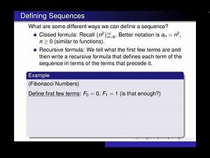 Recursively Defined Sequences (Section 2.1)