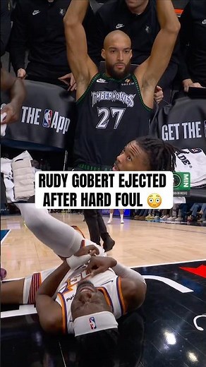 Gobert couldn’t believe he got ejected 😬