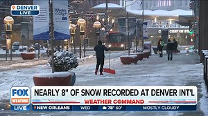 Nearly 8 inches of snow have been recorded so far at Denver International Airport. Some schools are also closed. FOX Weather Correspondent Max Gorden is in Denver with the latest. https://bit.ly/3Hdn8Xy | FOX Weather