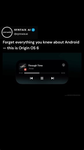 SYNTAIX AI | Tech • AI Tools • Updates on Instagram: "Introducing Origin OS 6 — faster, smarter, and cleaner than ever. The future of Android design starts here. ⚡ #originos6 #techupdates"