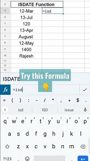 ISDATE Function in Excel#How to use the ISDATE Function in Excel#ISDATE function#how #viral #excel