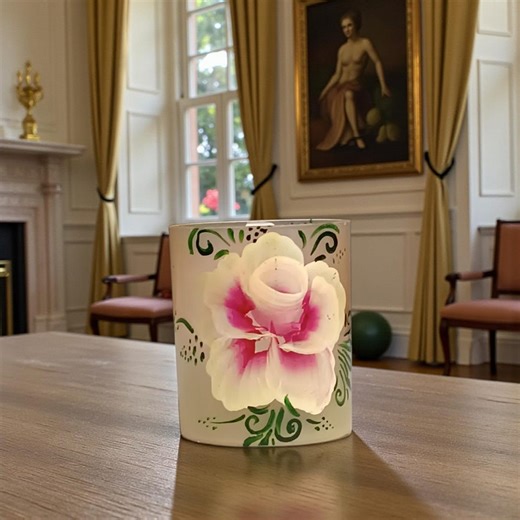 Hand-painted Floral Transparent LED Candle, One-stroke Art Battery Operated Candle, Flickering Rose Decor, Unique Gift for Home, Lighter - Etsy