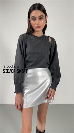 9 Looks with Silver Skirt! - Outfit Inspiration by Princess April95