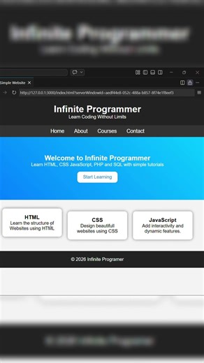 Build a Simple Website with HTML & CSS | #shorts