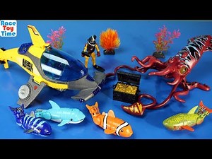 Animal Planet Deep Sea Animals Squid Shark Fun Toys Playset For Kids