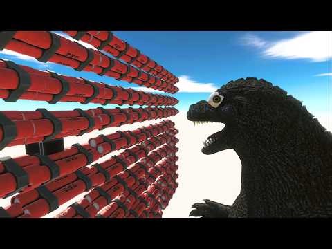 Godzilla vs Epic TNT Wall - Animal Revolt Battle Simulator