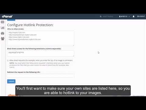 How to setup hotlink protection in cPanel?