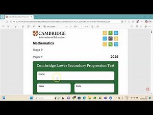 Cambridge Lower Secondary Progression Test Mathematics Stage 9 (2026) Paper 1 Explained + Tips