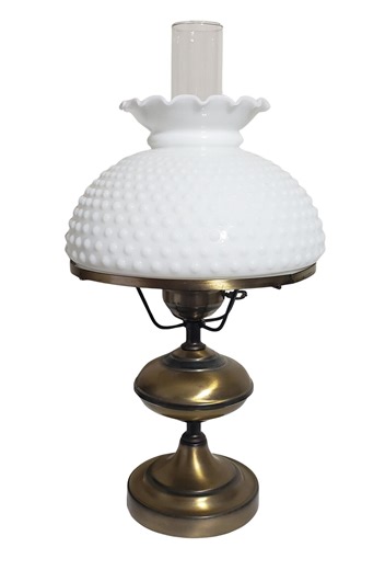 Vintage Hurricane Lamp Antique Brass With White Hobnail Shade 17 1/5" - 20" Tall Rewired - Etsy