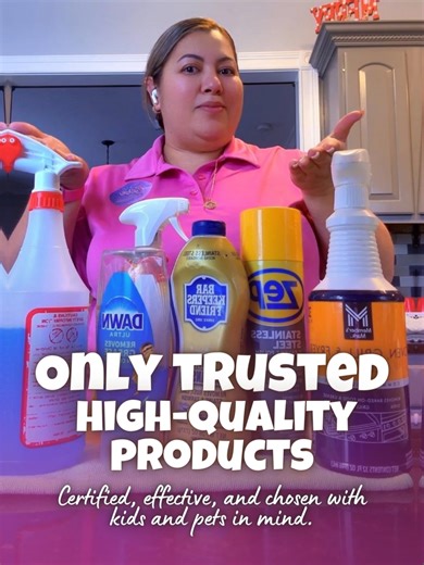 What we use matters. From high-quality microfiber cloths that trap dust, to trusted all-purpose cleaners for everyday surfaces, to stainless steel polish that restores a calm, streak-free shine. Every product we choose is certified, effective, and used with care—mindful of kids, pets, and the spaces you live in daily. Save this and tap Book to experience a clean built on safe choices and thoughtful details.