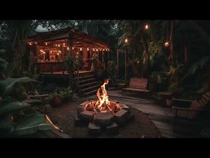 10 Hours of Cozy Treehouse Ambience in a Tropical Rainforest - Nature Sounds for Sleep 🏕️🌙