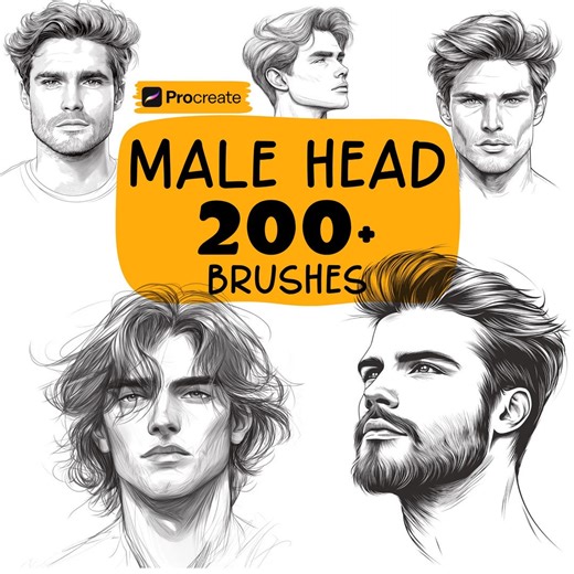Procreate Male Portraits Brushes, 200  Man Face Procreate Stamps, Human, Male Poses, Boys Face, Human Procreate, Man Head Procreate - Etsy